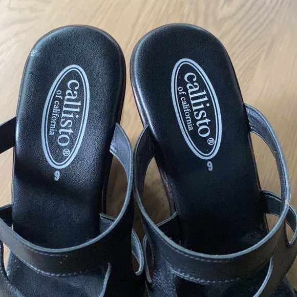 Black Sandals Size 39 or 8 Callisto worn once - Picture 4 of 4